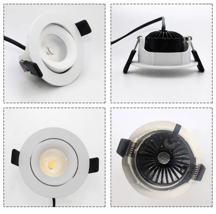 European Frame Downlight Lamp Housing 83MM Cut Out Trimless Led Dual Downlight 10W Led Spotlight 4000K Downlight
