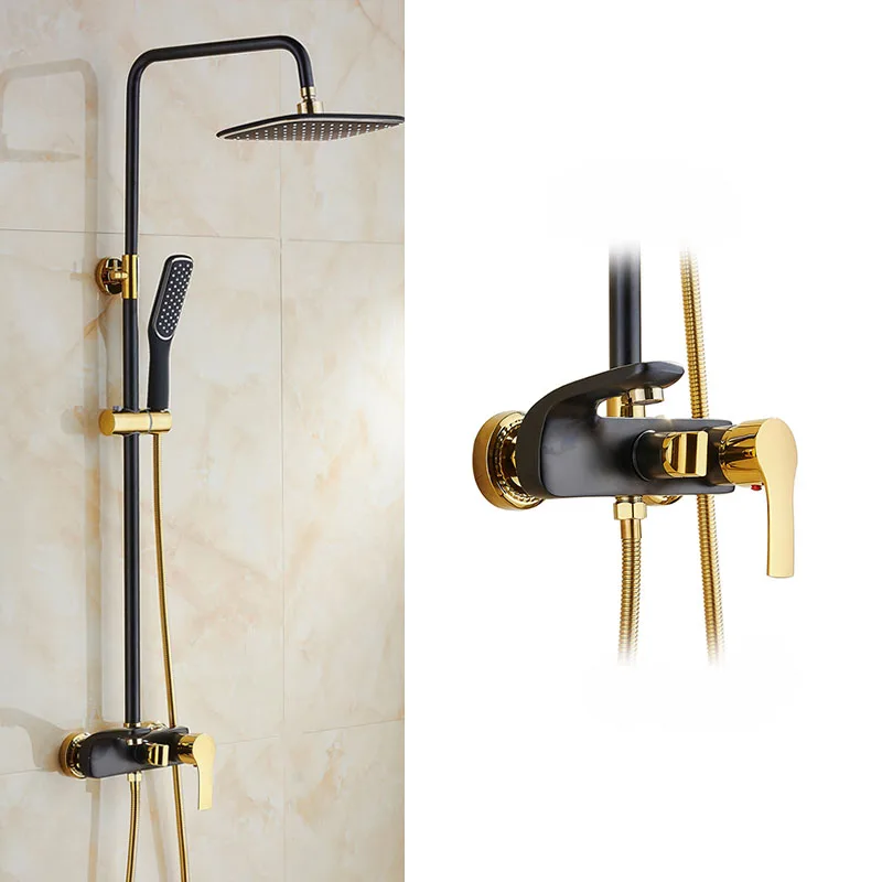 Faucet Shower Brass Chrome Modern Contemporary Ceramic Hot Sale Wall Mounted Function Brass Black Gold Th Black Bathroom 5 Years