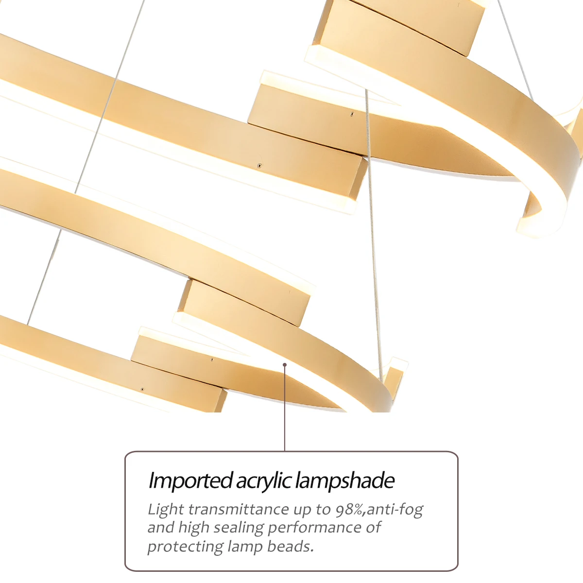 Nordic Style 2-Ring Cross-Set Pendant Light LED Acrylic Aluminum Hotel & Home Chandelier for Restaurant & Office Decor