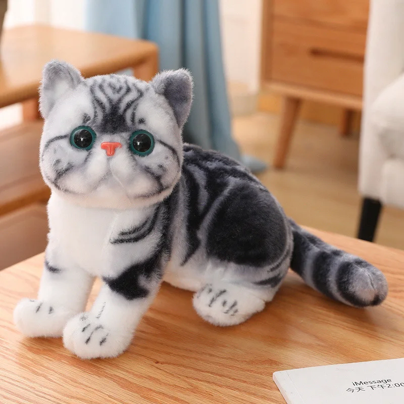 Оптовая продажа Реалистичная плюшевая фигурка кота милый мультяшный 3D котенок мягкая игрушка домашний декор имитация кукла