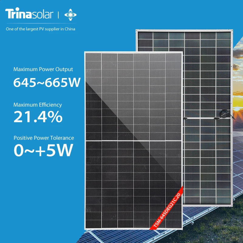 Trina Solar High Performance Solar Energy System 645w 655w 665w Commercial Solar Power All in One Solar Energy System