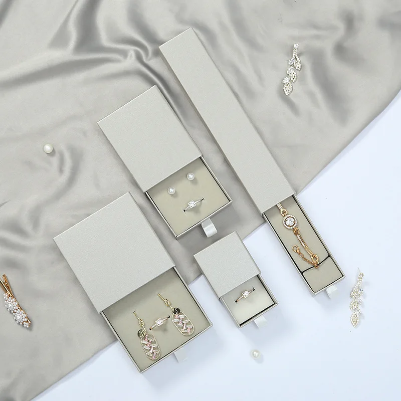 Drawer jewelry box jewellery packing box ring earring pendant necklace bracelet storage carton custom logo jewelry packaging box