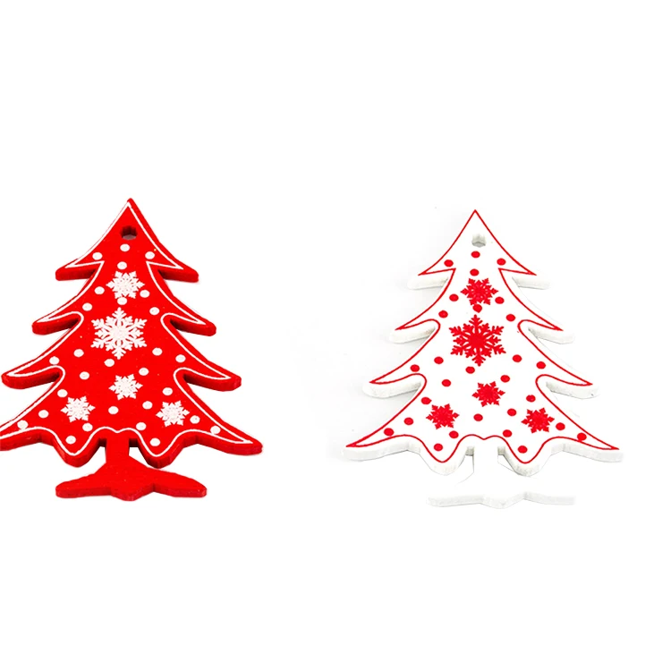 2022 wholesale wooden christmas ornaments Wood Pendant DIY Christmas Tree Hanging Decorations