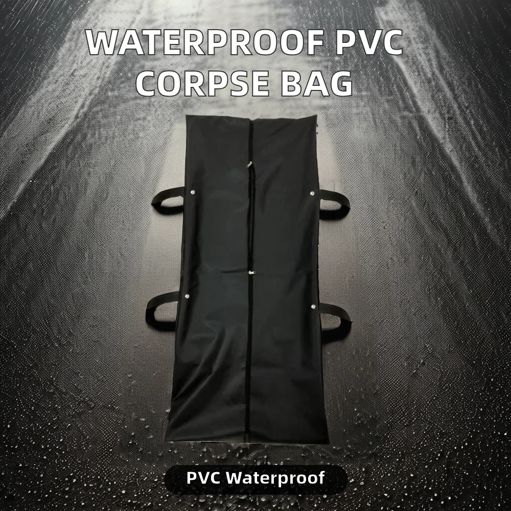 Funeral Supplies Durable 6handle White/black Corpse Bag PVC Waterproof Dead Body Bag for Adults American Style for Hospital Use