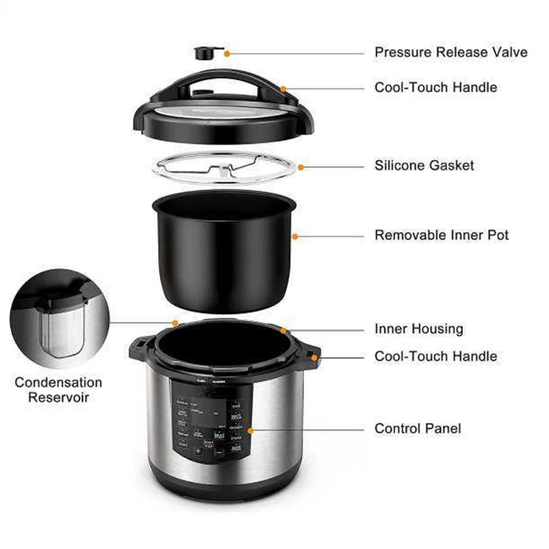 Top Selling 5L Electric Pressure Cookers Multi-functional Smart Rice Cookers Food Steamer Electric Pot Pressure Cookers