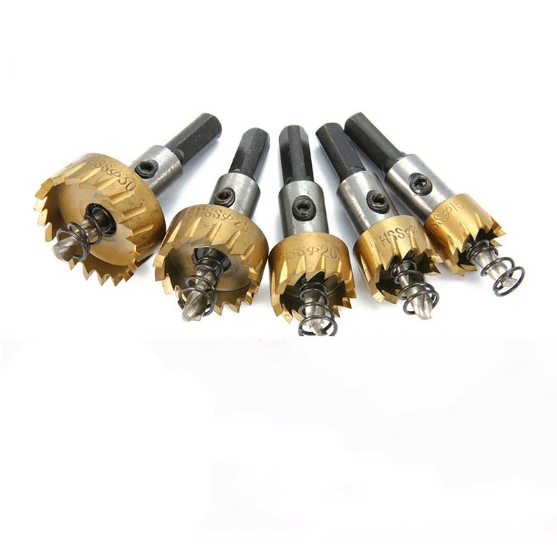 5pcs HSS Hole Saw Cutter Multipurpose Cup Saw Drill Bit Drilling Tools Cutting Holes In Metal Plastic