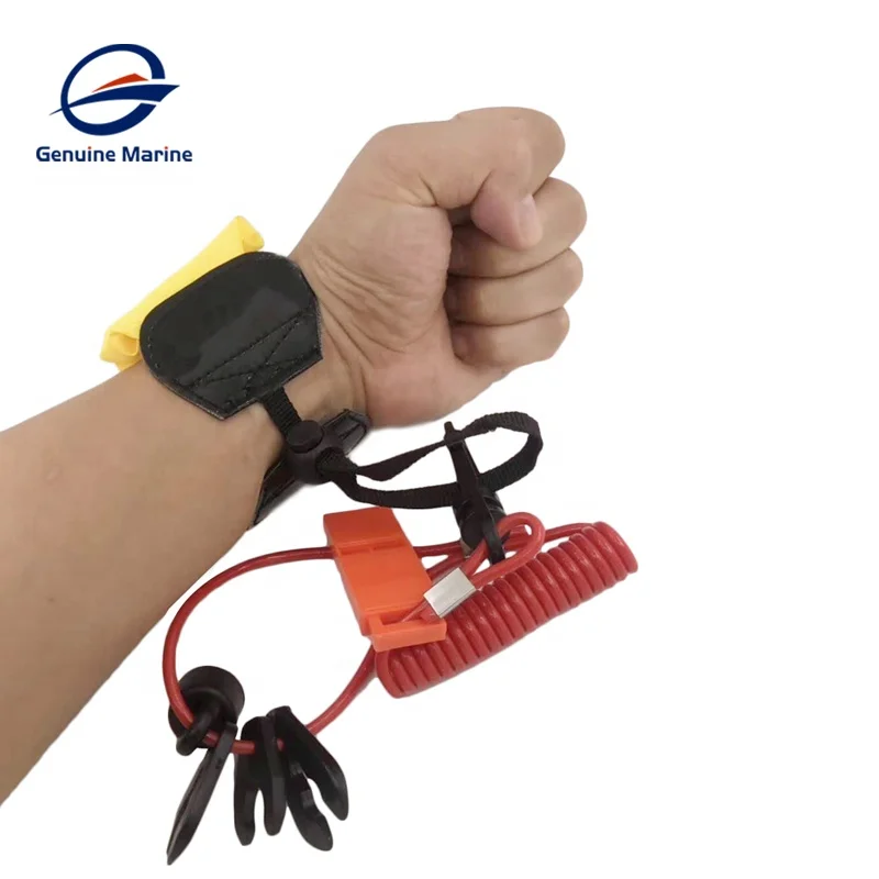 Genuine Marine Outboard Engine Stop Key With Whistle Wrist Strap For Boat