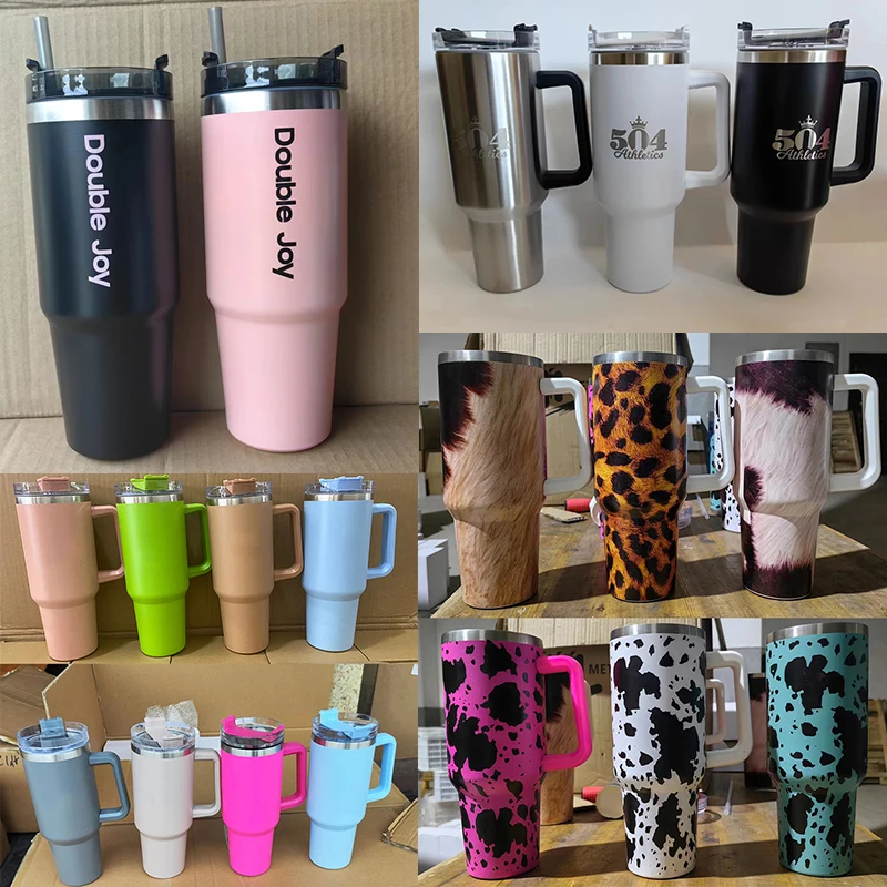 40oz tumbler Double Wall Thermal Insulated Drinking Glasses Coffee Mugs for Latte Cappuccino Espresso Glass Tea Cups With Handle