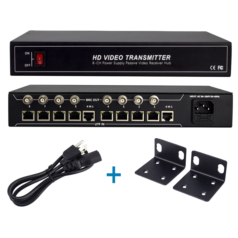 8 Channel Passive UTP Balun BNC to IP Converter 8K Video Transmitter and Receiver