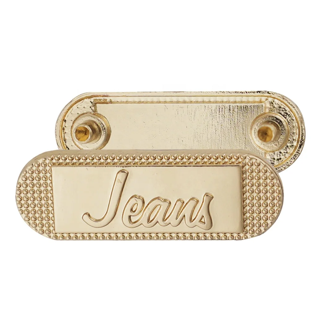 JinYi Hardware Factory Custom Brand Logo Design Zinc Alloy Decorative Metal Label for Clothing