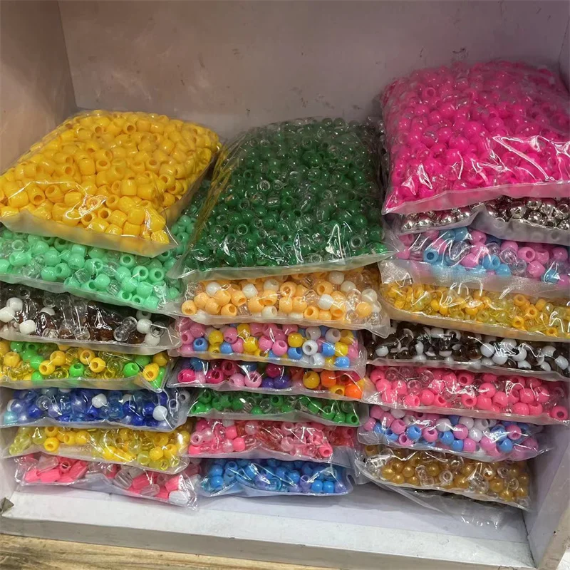 Mylulu Cheapest price kids big pack bulk bead kids hair beads wholesale for children colorful braiding hair beads