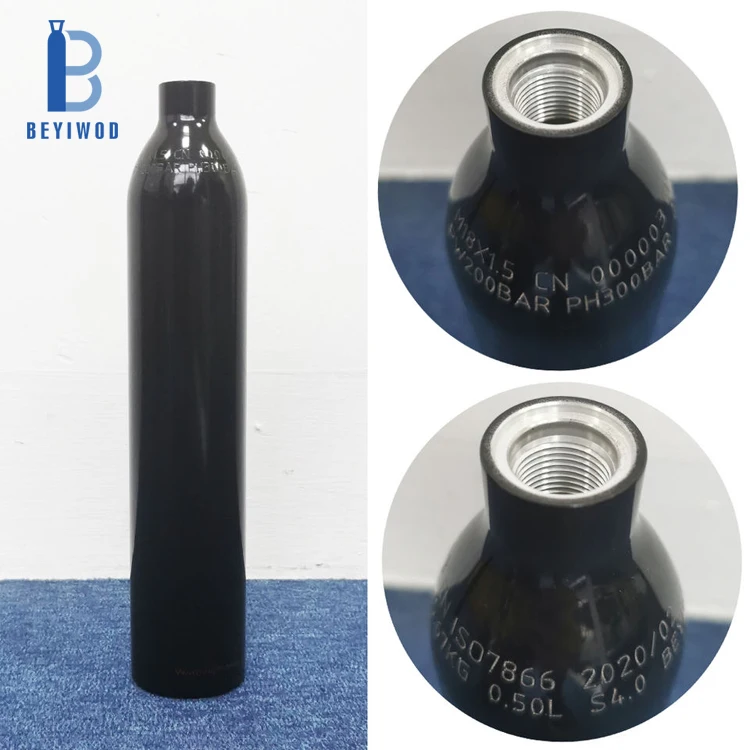 CE TPED UK RHO USA DOT 13ci Aluminum Paintball Cylinders with Black Regulator valves