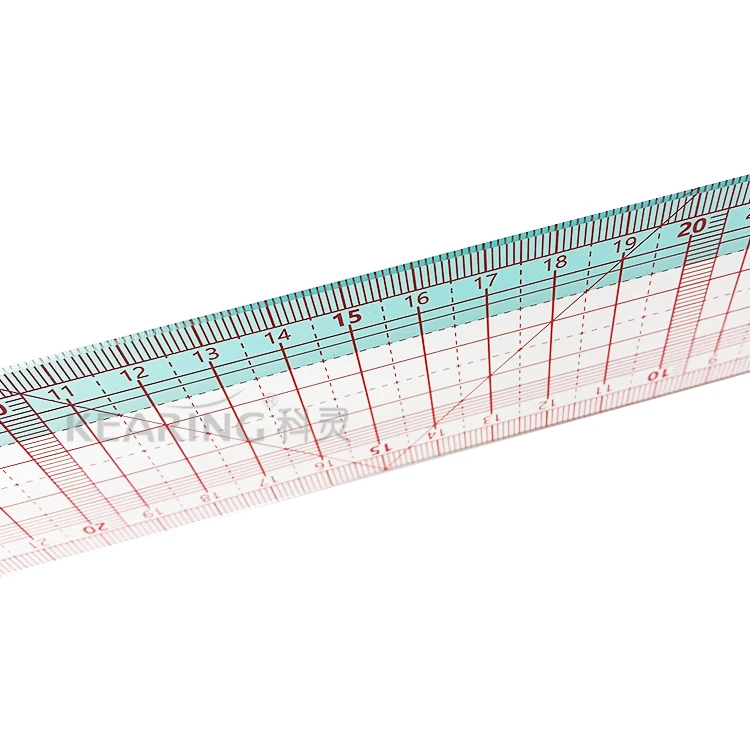 Kearing Colorful Transparent Flexible Plastic Pattern Grading Ruler for Sewing 30cm Metric Pocket Size Lightweight Durable#8030B