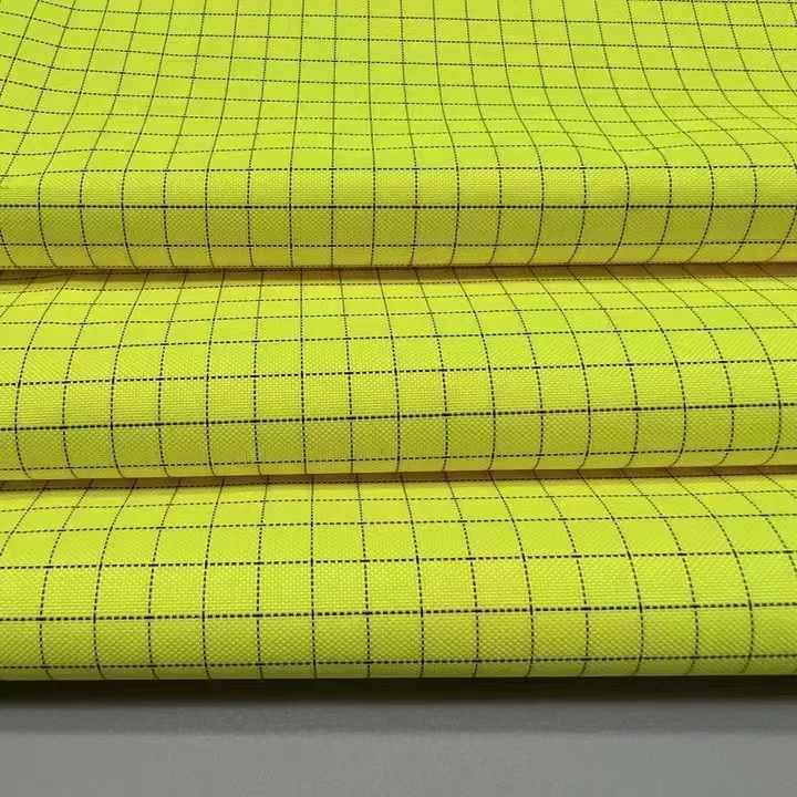 Eco-friendly Fluorescent Conductive Workwear Fabrics 100% Polyester Oxford Antistatic Fabric