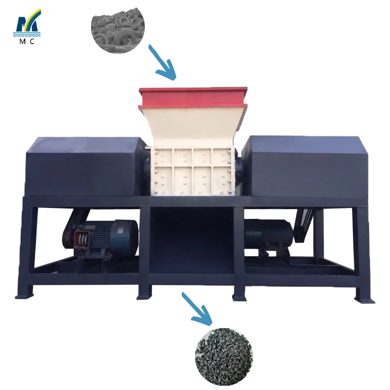 Silicone rubber tire waste plastic bottle shredder rubber crusher