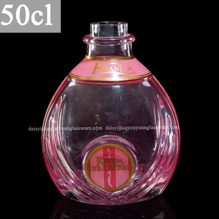 Cobalt blue modern design glass Khanjar Shockwave hookah 24oz