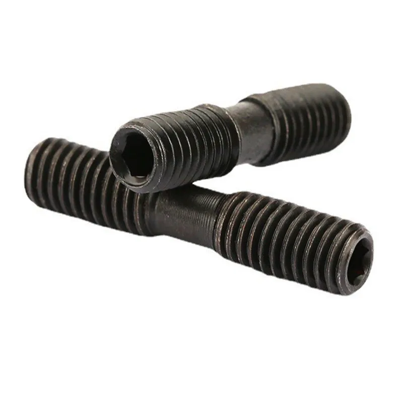 Black Steel Grade 8.8 10.9 Stud Bolt Double Thread Connecting Clamp Screw M6X25 CNC Tool Part Cutting Tool Holder Screw