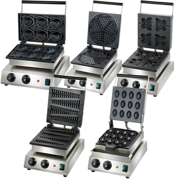 Non-stick Snack Dessert Waffle Machine Hot Dog Cone Maker Baker Commercial Sandwich Maker Multi-functional Electric Waffle Maker