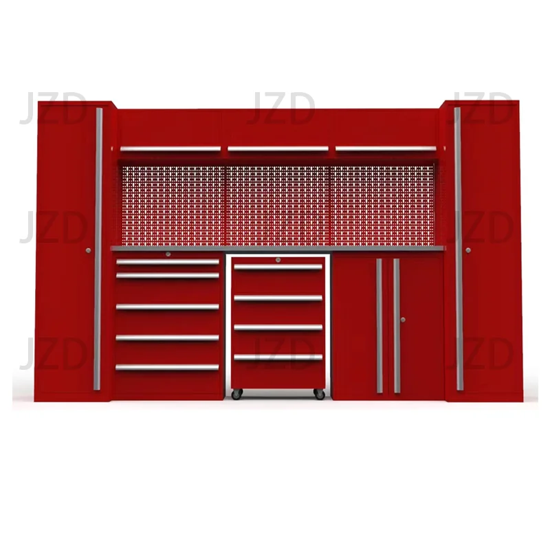 JZD SPCC Made Workshop Mechanics Storage Furniture Large Capacity Workbench Tool Cabinet Combination With Tools