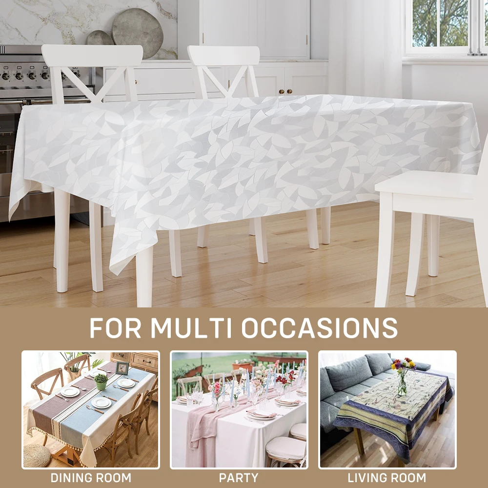 Rectangle 140*180 cm Pebble Texture Transparent Stain-Resistant 3D (Embossed) PEVA Plastic Tablecloth For Wedding Party Banquet