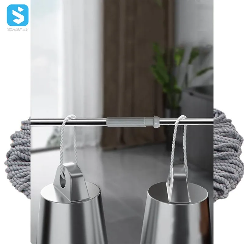 Hot Selling Home Microfiber Squeeze Water Flat Floor Mops Dry Wet Retractable Rotating Mop