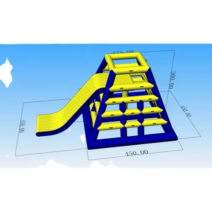 Large size inflatable water climbing tower with slide.Custom made Inflatable water park tower with slide