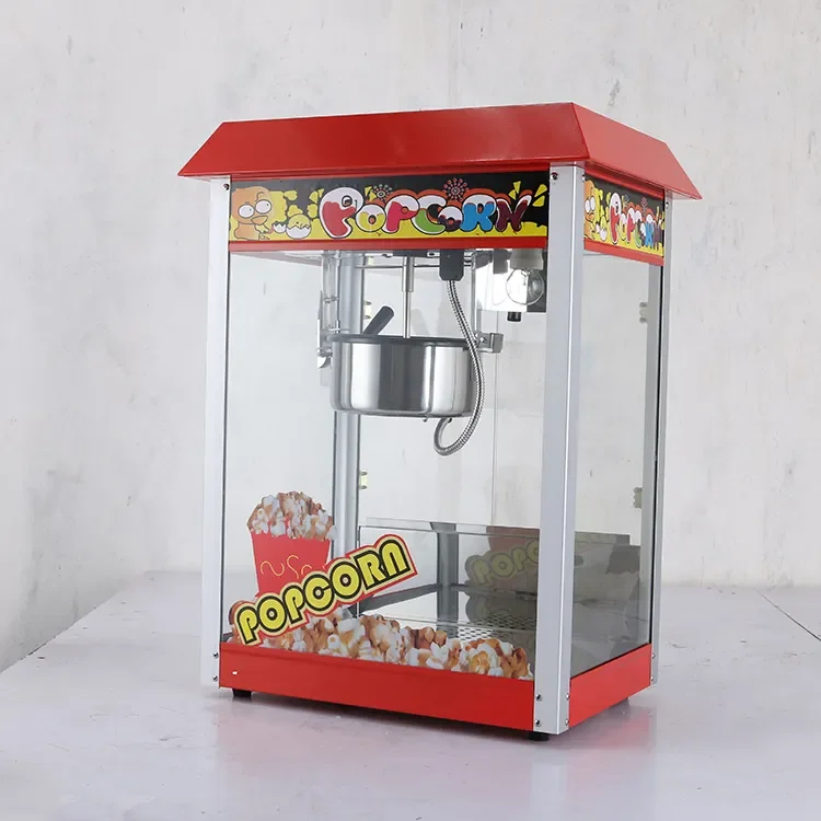 Red Roof Commercial Round Pop Corn Making Maker Customized Popcorn Machine Popcorn Machine 20 oz Kettle Popcorn Machine