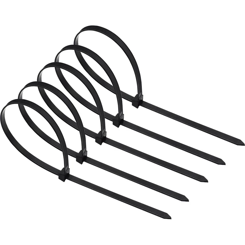 Китайская фабрика, поставка, высокое качество, 2,5x200 мм, нейлон 66, самоблокирующиеся черные кабельные стяжки с защитой от ультрафиолета