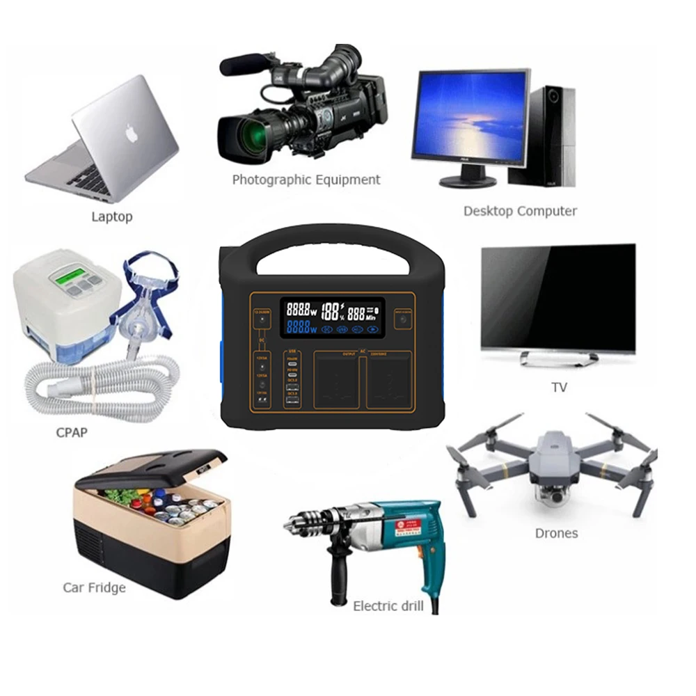 Solar Power Station Portable 300Wh Solar Generator 90Ah Backup Battery Pack 220V AC Outlet for Camping Emergency