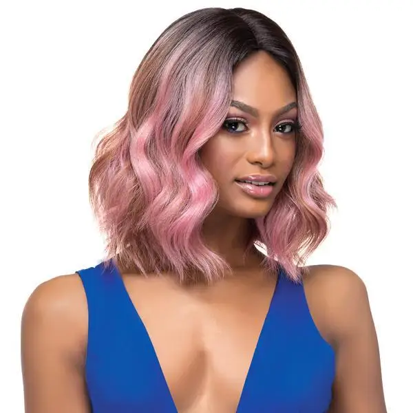Двухцветное Реми парики шнурка 1b розовый эффектом деграде (переход от темного к полные парики шнурка человеческих волос с детскими волосами
