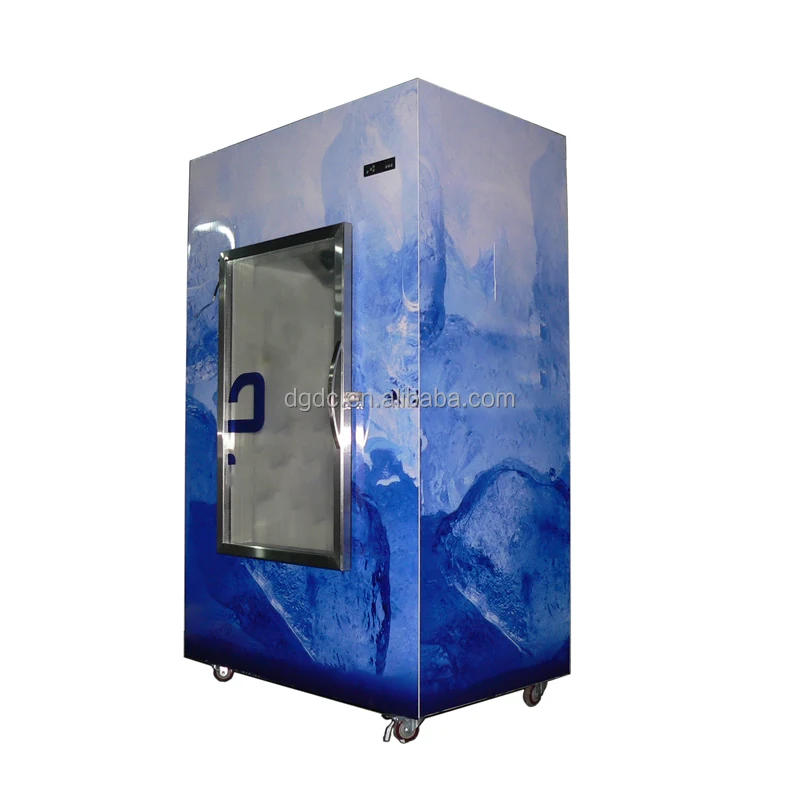 Indoor Upright Glass Display Air Condition Ice Cubes Cooler Bags Ice Box