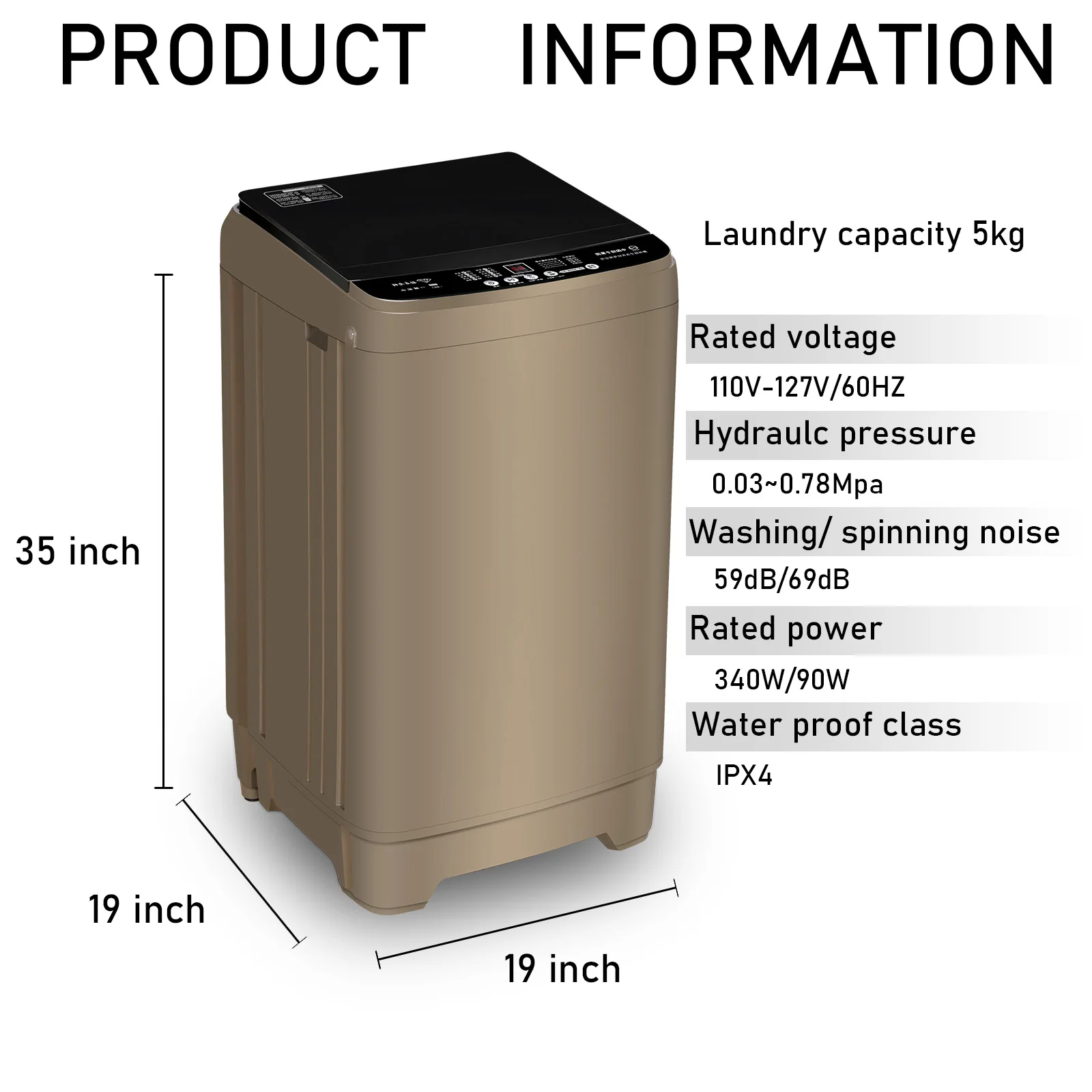 Factory direct sales can customize 5kg 110v drying function washing machines