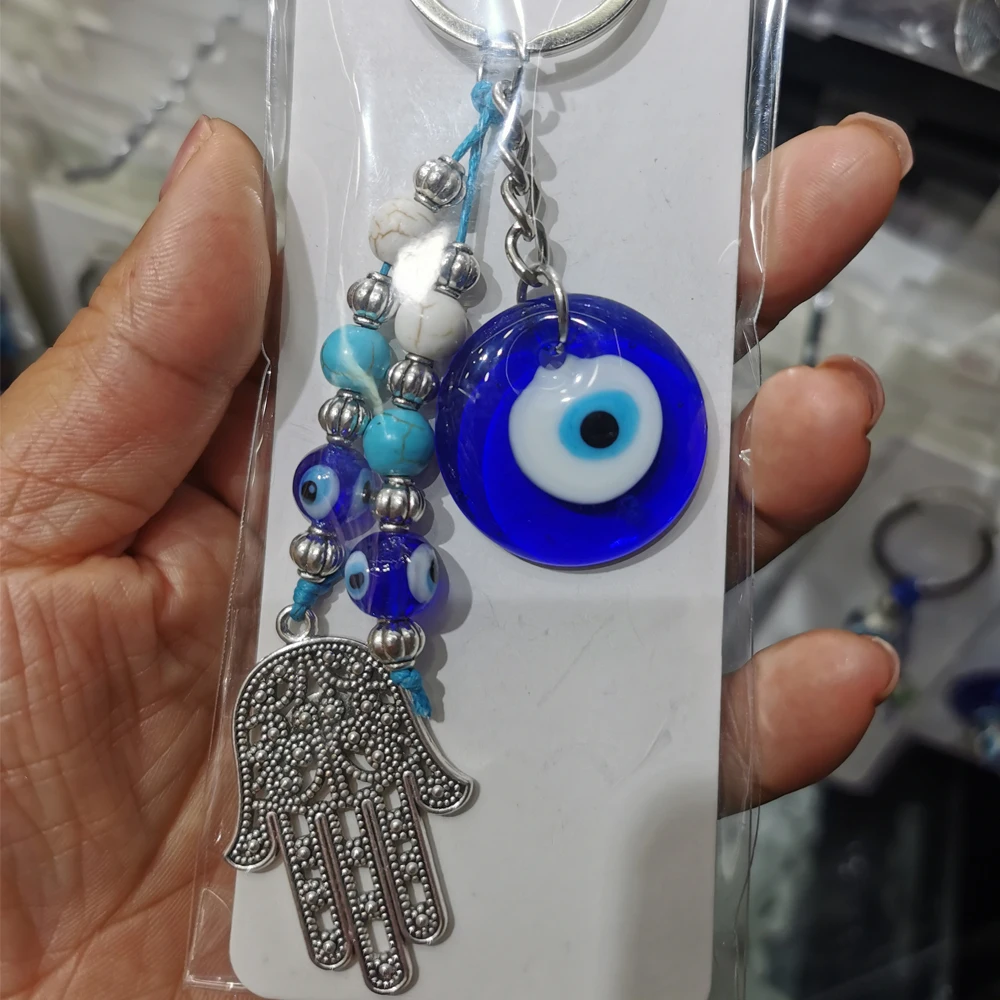 Handmade Turkey Greece Blue Eyes Key Chain Evil Eyes Keychain Charm Pendant