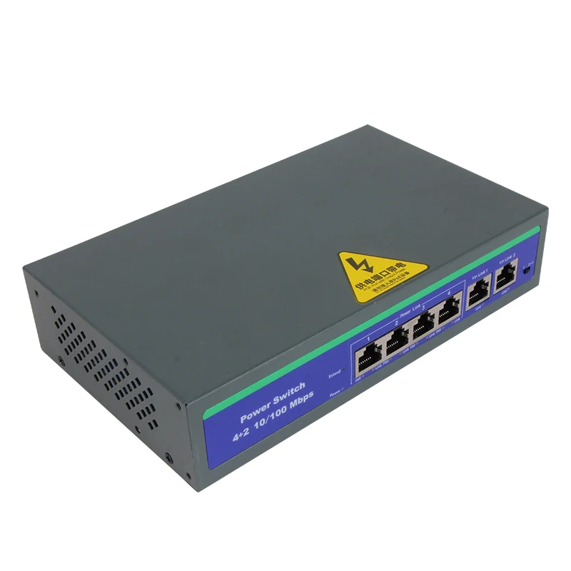 VCOM 4 Ports PoE Switch 10/100M Gigabit Power Over Ethernet Active IEEE802.3af/at Suitable CCTV IP Telephone
