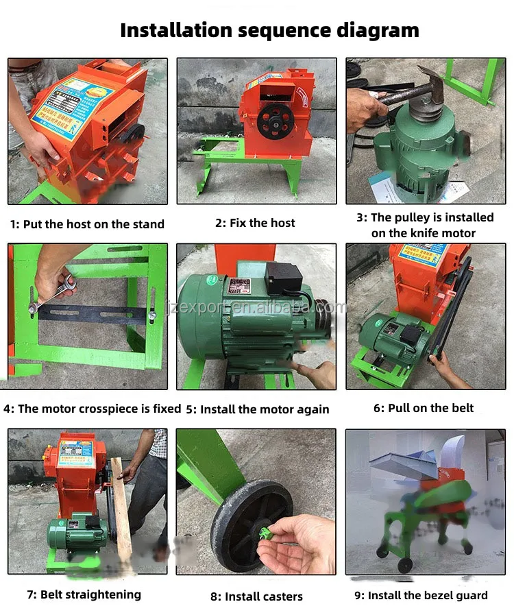 Diesel Engine Silage Cutter Manual Electric Petrol  Corn Straw Grass Chaff Cutter for Agriculture
