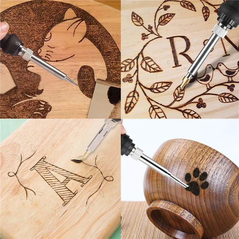 37Pcs pyrography wood burning kit For Beginners Adjustable Professional wood burner pen Tool and Accessories woodburning Embos