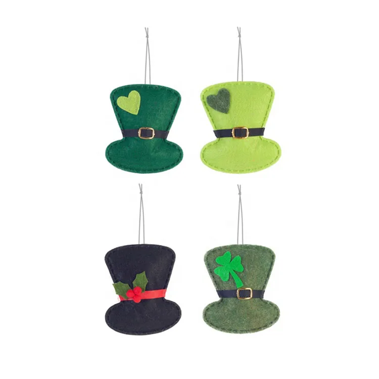 
4.8 Inch Home Party Decoration Green Lucky Hat Shape Ornaments Craft Wall Decor 