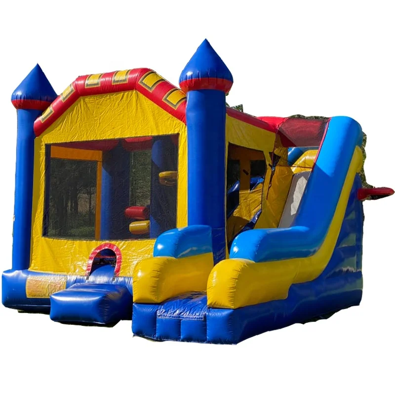 Rentals Challenge Frame 5 in 1 Inflatable Moonwalk Jumping Bounce House Module Bouncy Castle Combos Wet Dry Slide
