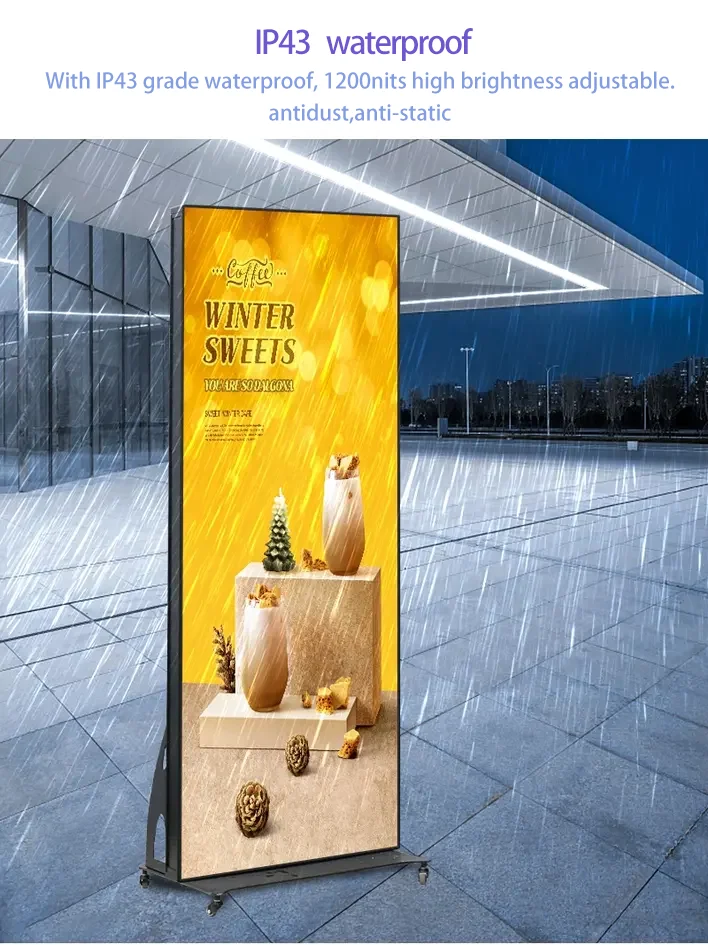 player led screen poster display outdoor used led vertical commercial advertising display screen for Dooh