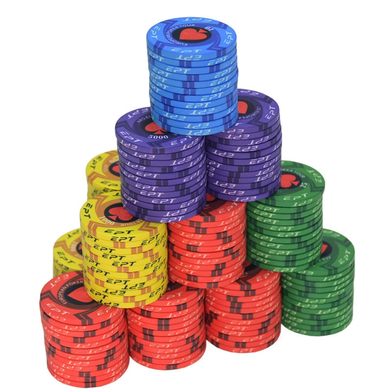 Ceramic EPT Custom Printed Casino Poker Chips Set Mini Poker Chip Acrylic OEM Customized Plastic Color Hot sales