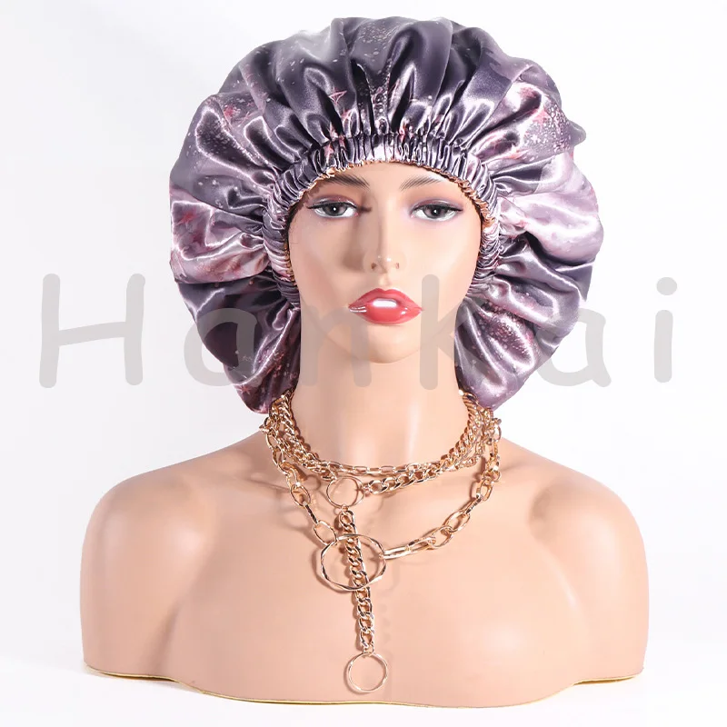 2022 New Arrival Custom Satin Headband Satin Double Layer Reversible Zodiac Sleeping Bonnets Silk Satin bonnet