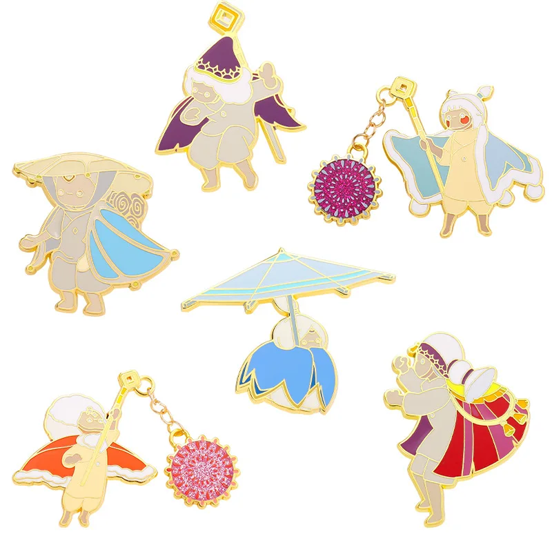 Creative Design Game Anime Character Peripheral Umbrella Cloak Accessories Alloy Brooch Clothing Bag Accessories