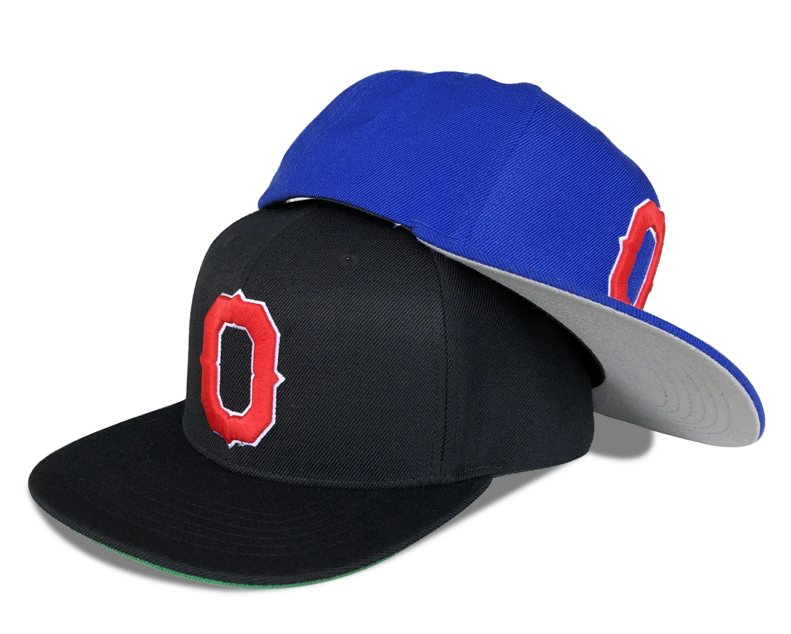 High Crown Royal Blue 6 Panel Snapback Hats, Under Brim Grey New Manufacturer Embroidered  Big Fit Black Snapback Caps