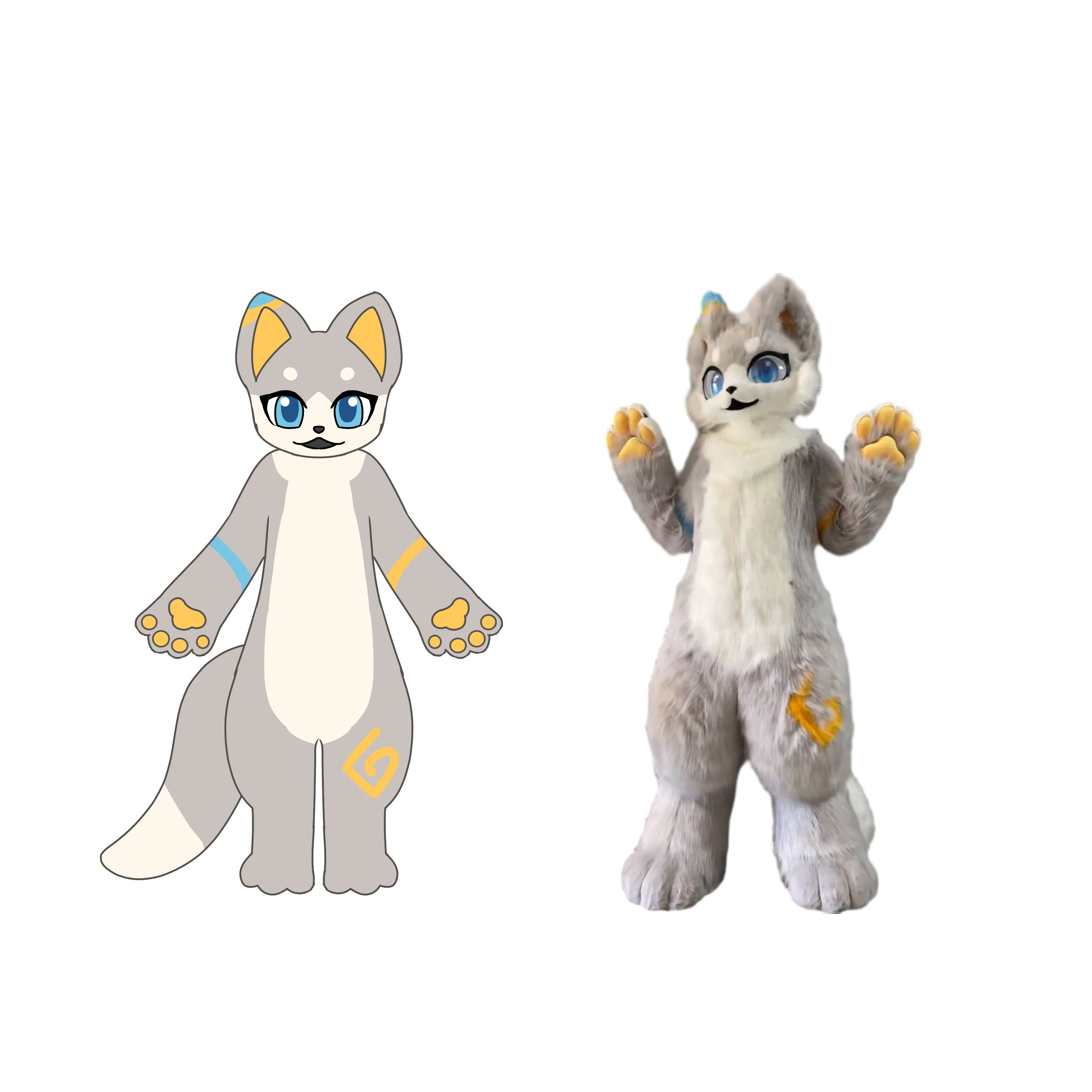 Fox Tail Halloween Costume Cosplay Adult Furrysuit Animal Costume Realistic furry mascot Comic Con Kigurumi suit