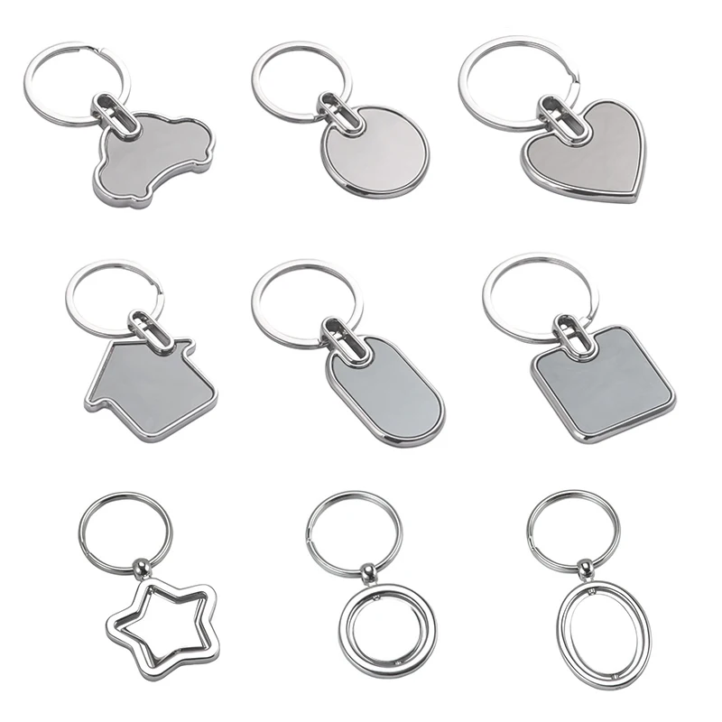 Personalised Metal House Shaped Key Ring New Home Keyring Modern