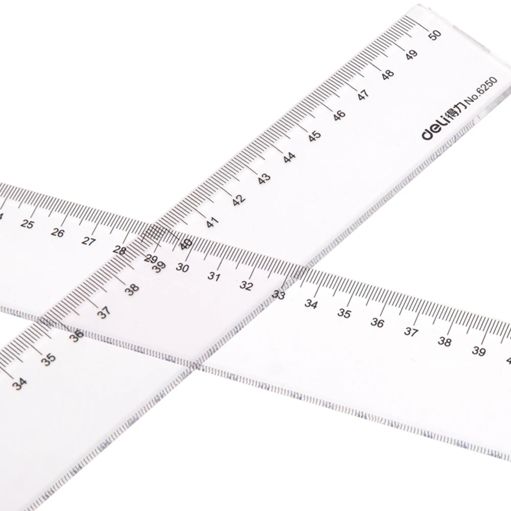 Оптом Пластиковые масштабная линейка 50 см линейка фактический размер прозрачный обучения линейка для школьников