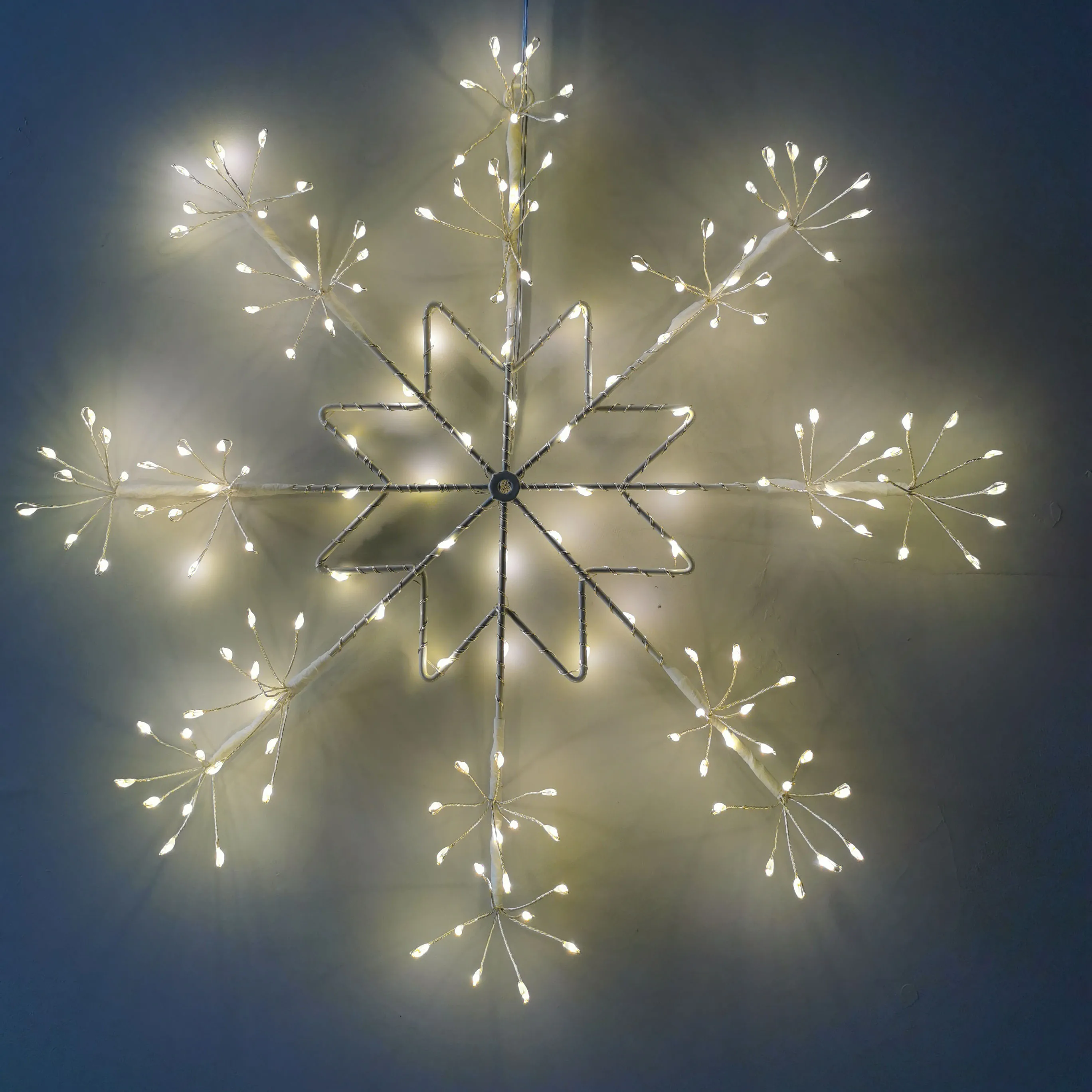 Superior Quality Snowflake Firework Shape Warm White Led Holiday String Light Garden Decoration