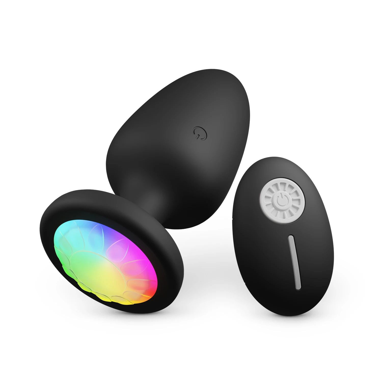 LED Light G-spot Anal Plug Silicone Anal Vibration Prostate Massager with Remote Control Adult Sex Toy for Men and Women Black