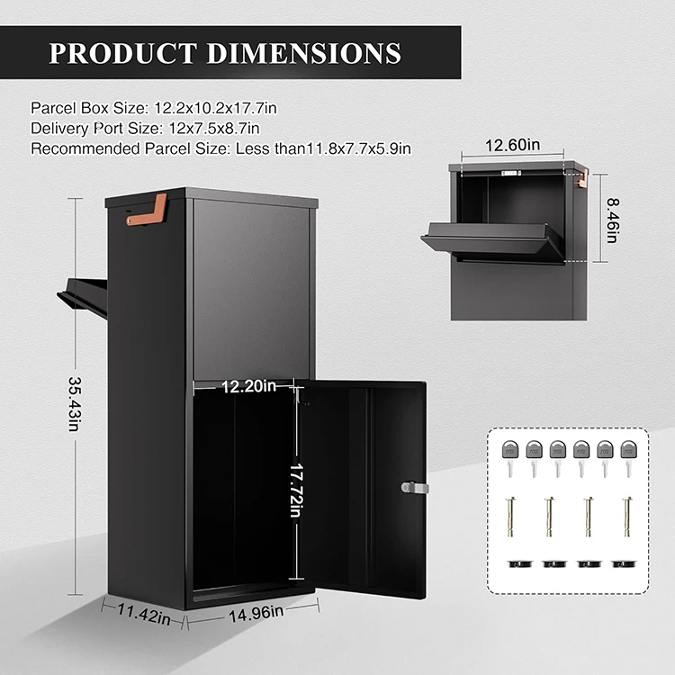 JH-Mech Parcel Box Drop Delivery Cold-Rolled Anti-Theft Lockable Parcel Drop Box for Outside Home and Business Deliveries
