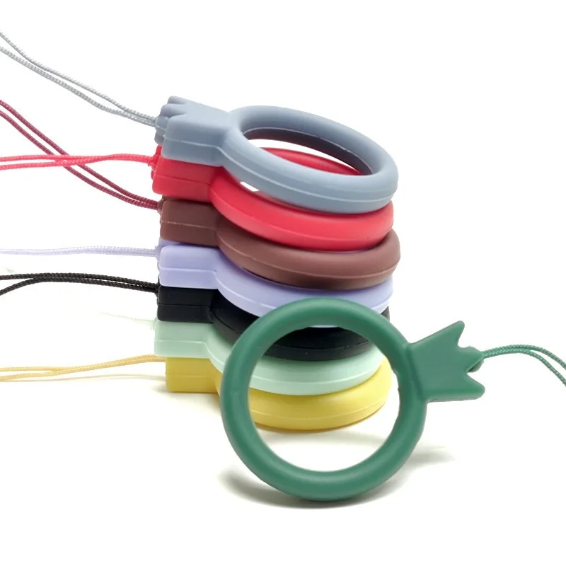 New Crown Anti-Drop Short Silicone Ring Buckle Lanyard DIY Mobile Phone USB Flash Drive Fan & Umbrella Holder